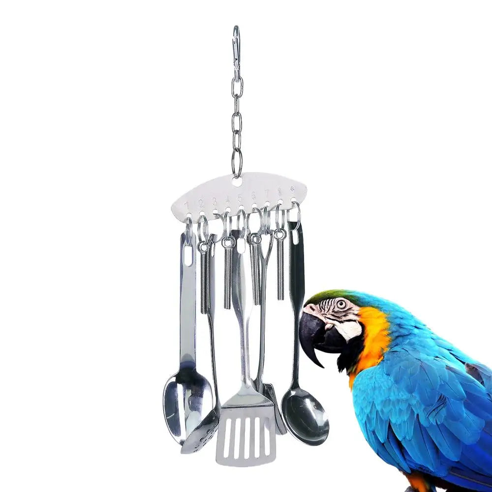 Parrot Stainless Steel spoon Toy
