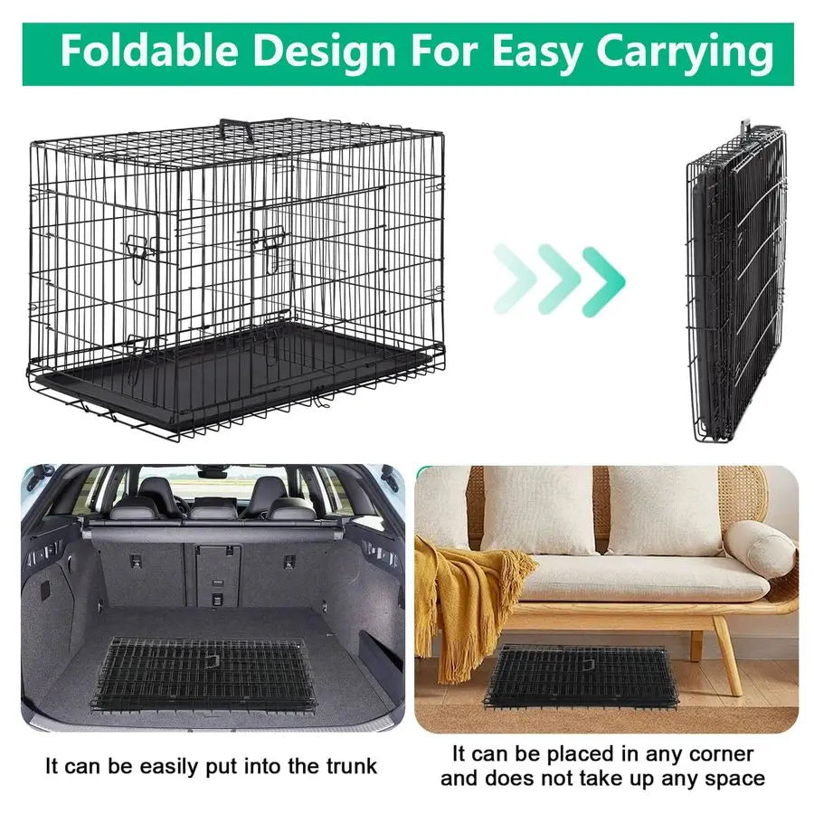 XL Dog Crate Dog Kennel Double Door,42 inch