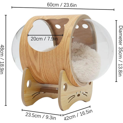 Wooden Frame Luxury Cat Pod Bed