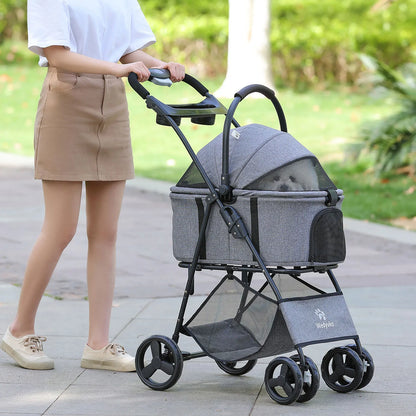 3 in 1 Pet Stroller with Removable Carrier