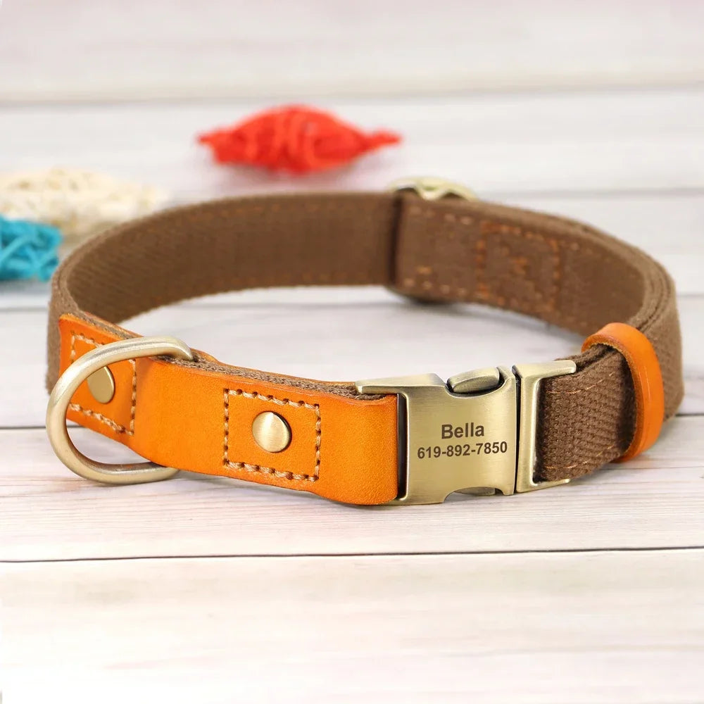 Nylon Custom  Collar Leash Set