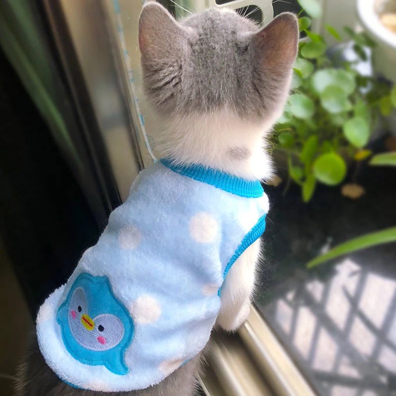 Cartoon Fleece Pet Clothes