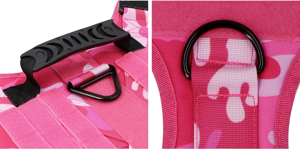Military Pink Camouflage Dog Harness