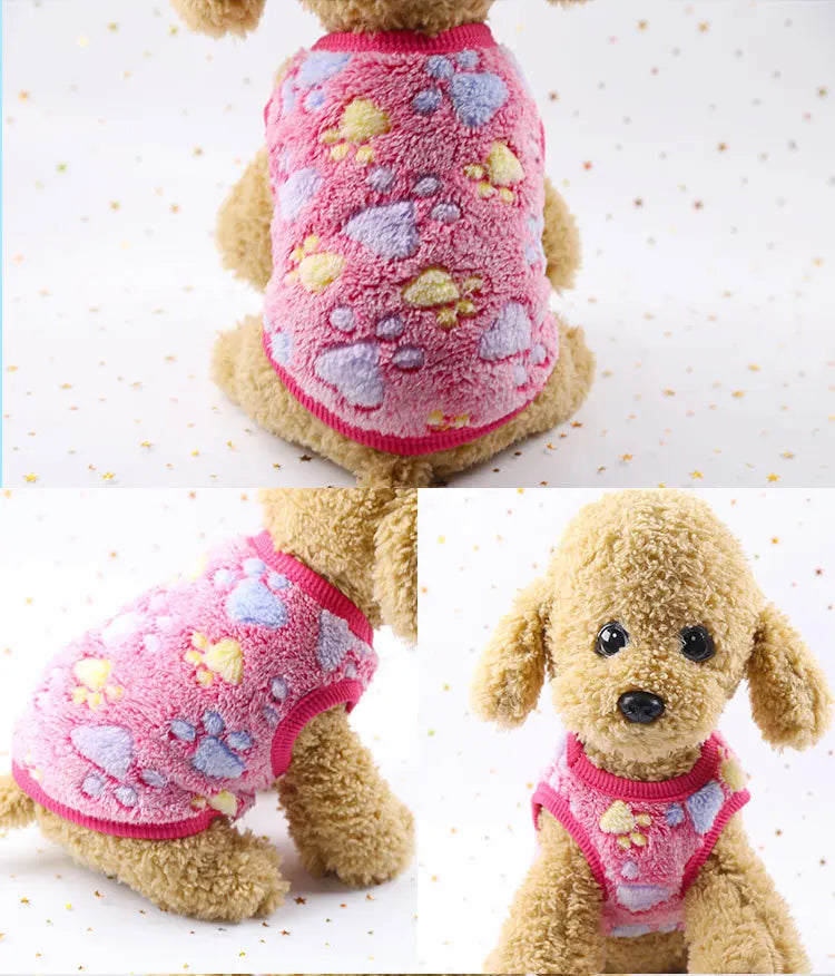 Cartoon Fleece Pet Clothes