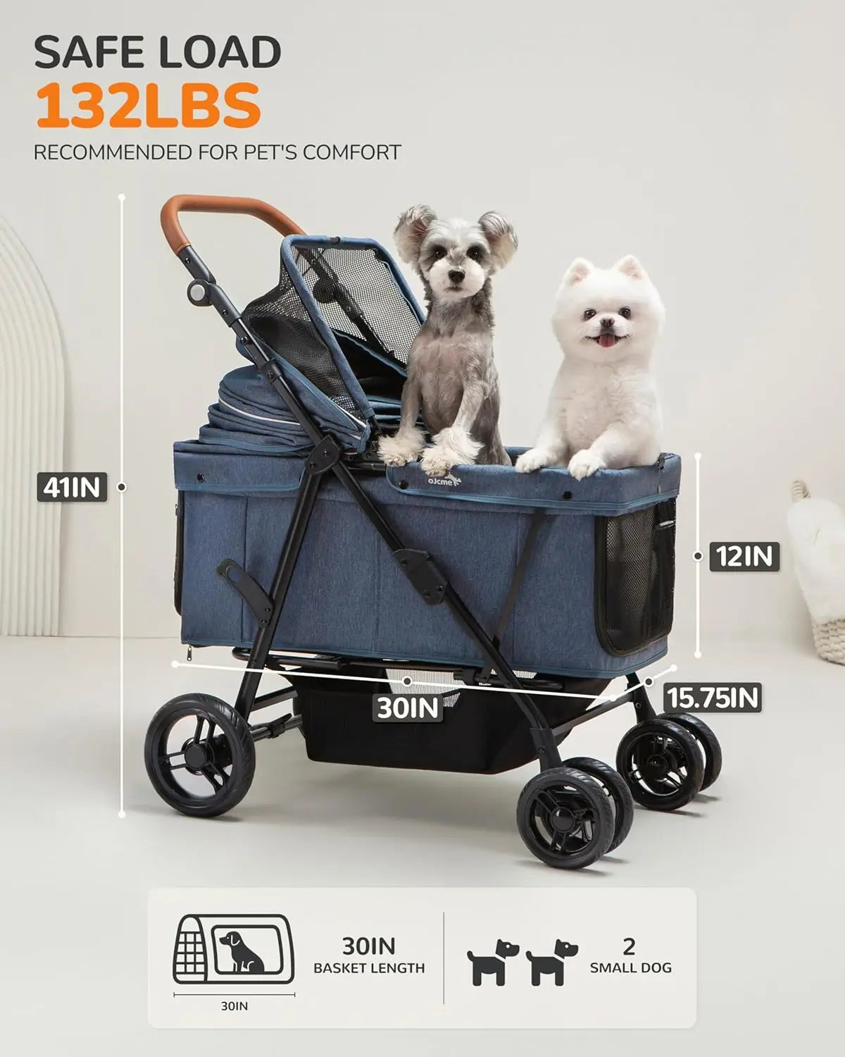 Large Dog Stroller for 2 Pets