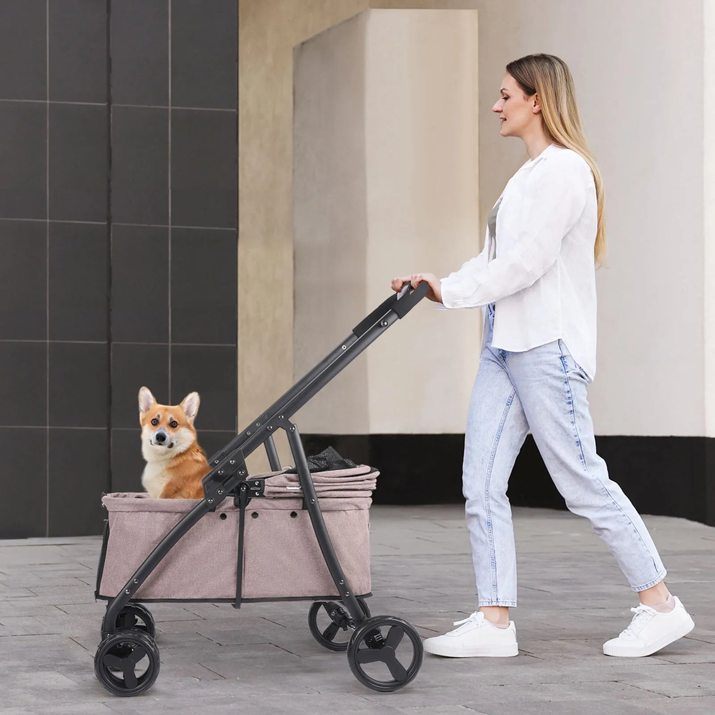 Foldable Dog Stroller Portable Dog Buggy
