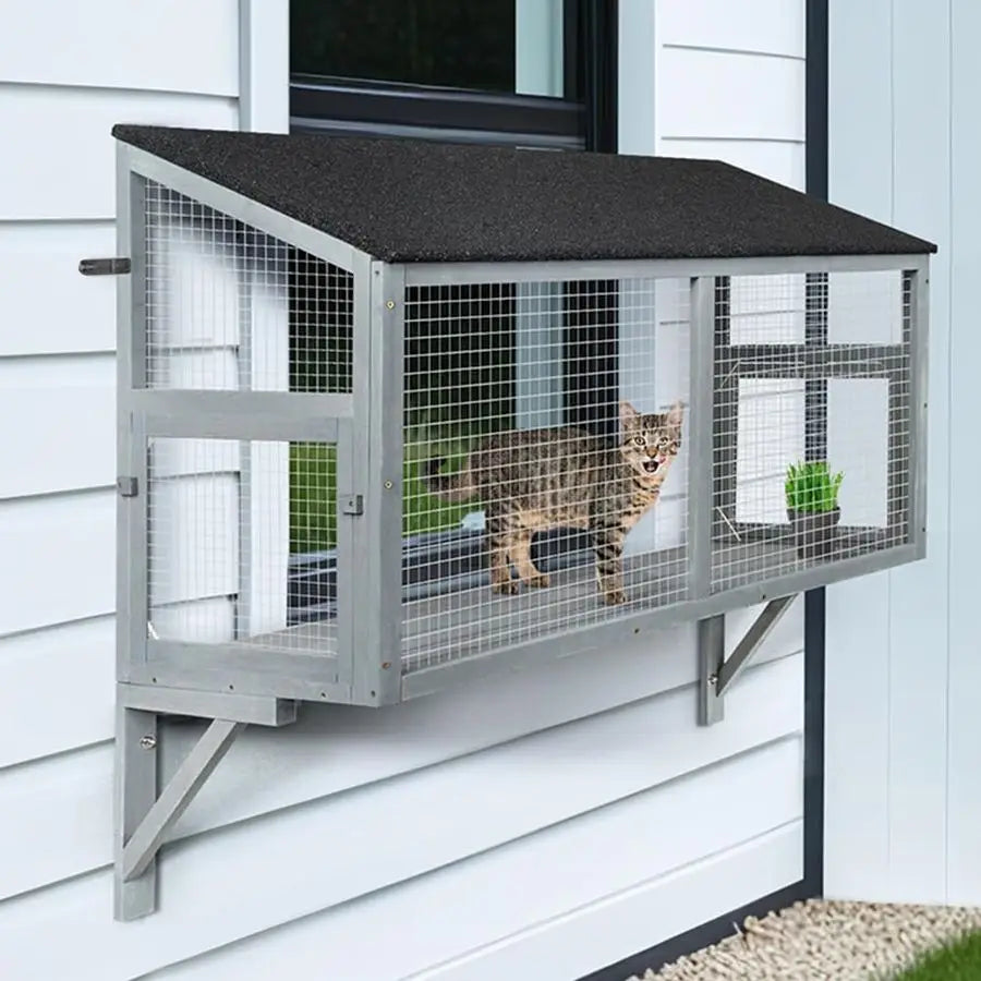 Cat Catio, Window Box Enclosure for Indoor Cats