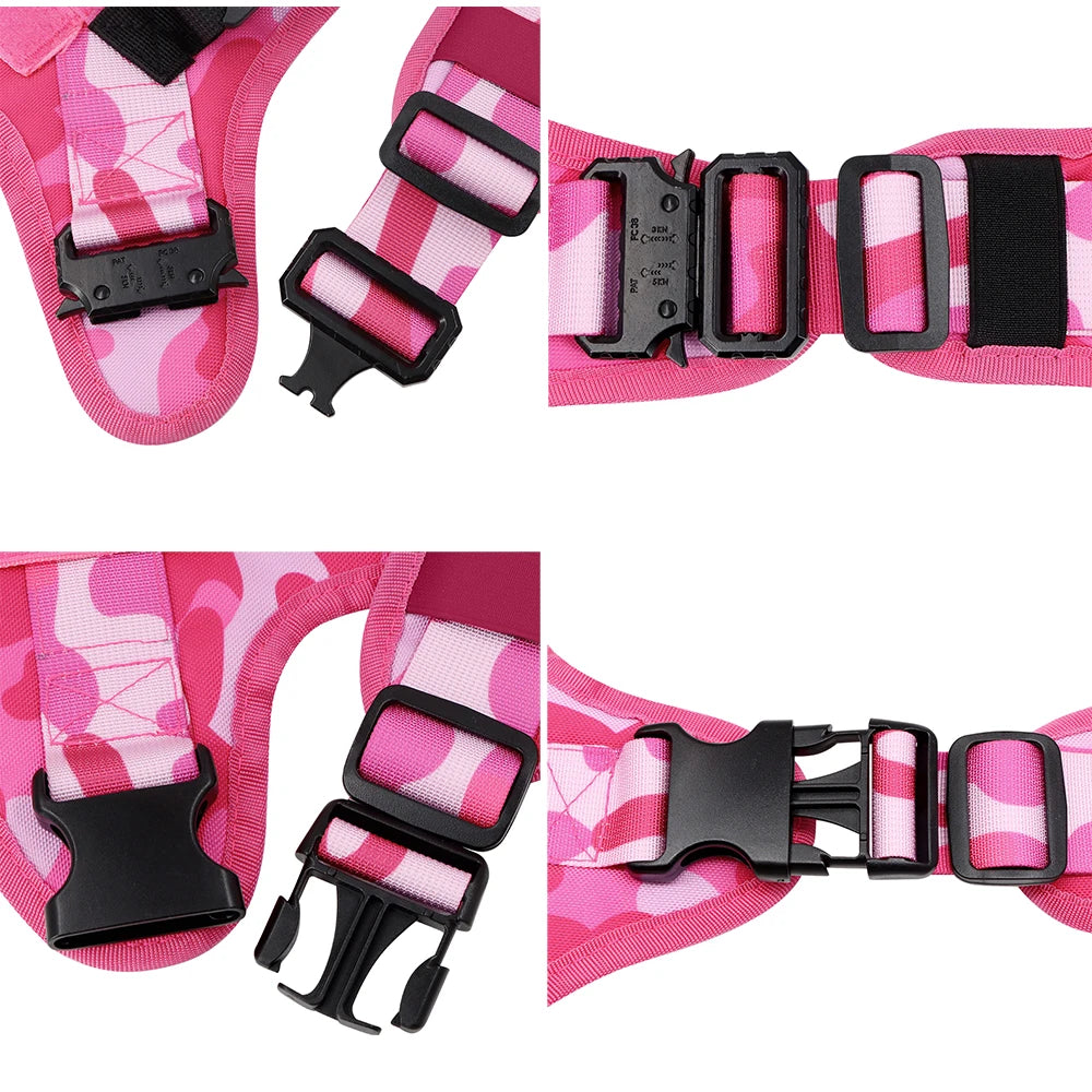 Military Pink Camouflage Dog Harness