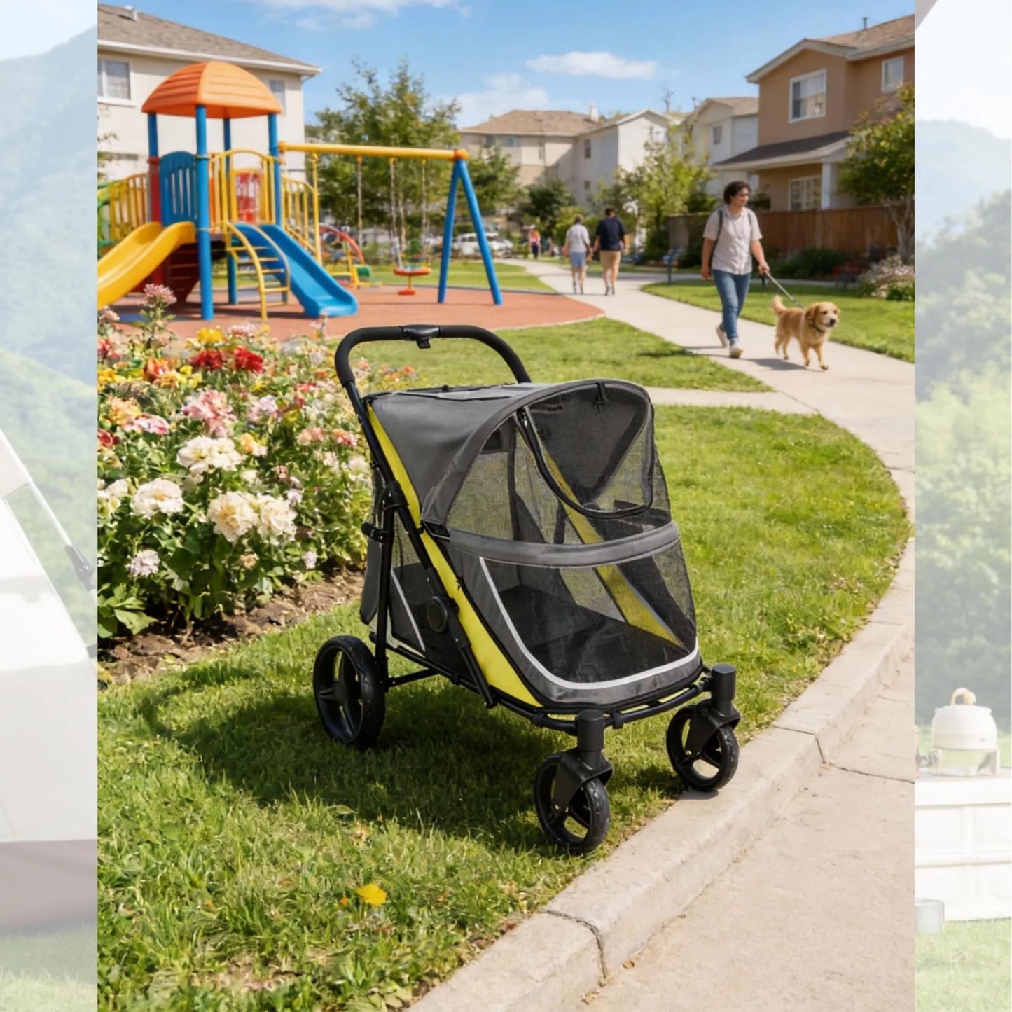 Dog Stroller for Large Dogs Heavy-Duty All-Terrain