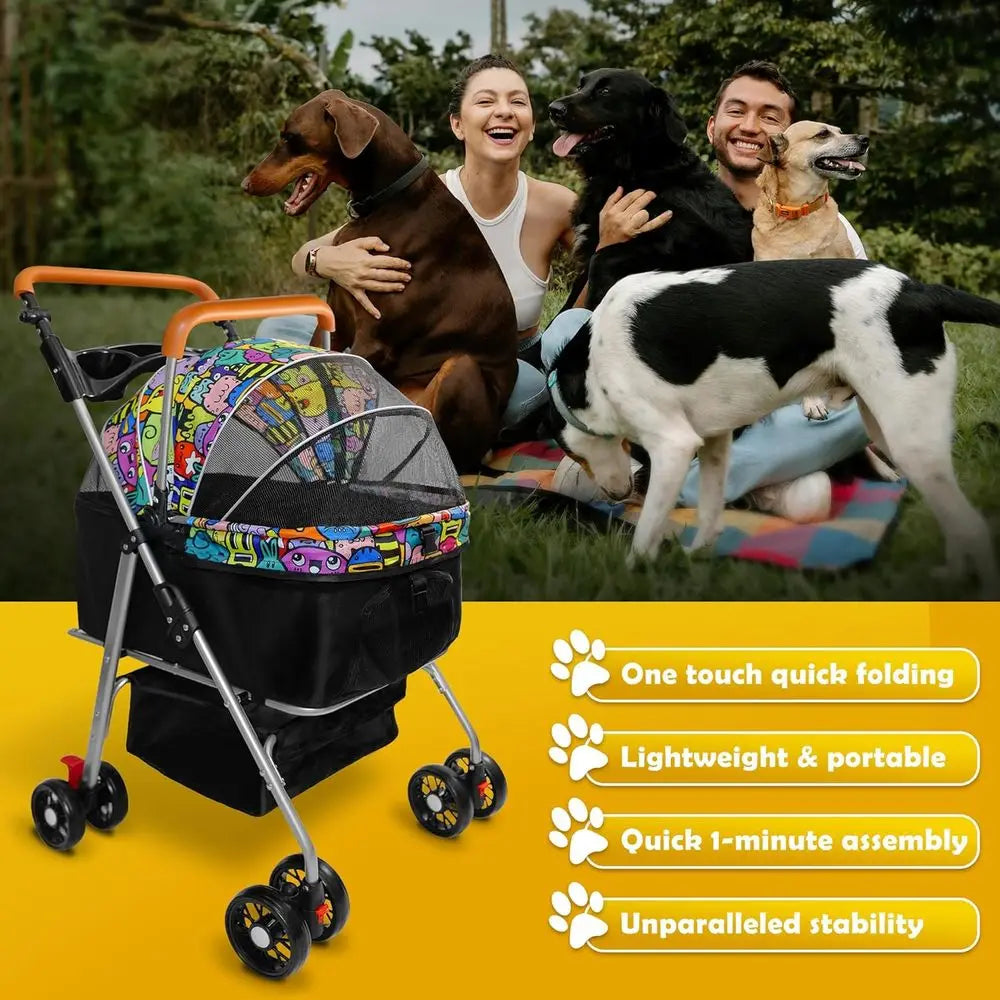 3-in-1 Foldable Pet Stroller