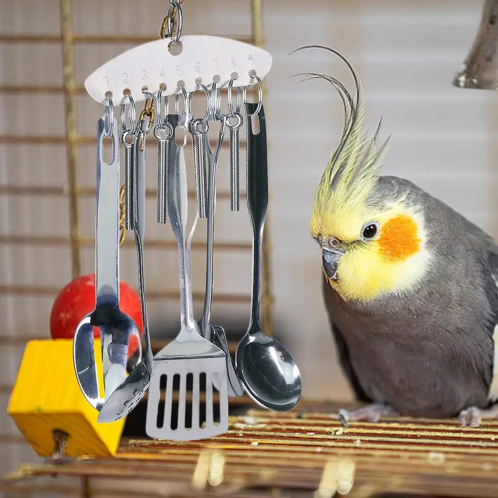 Parrot Stainless Steel spoon Toy