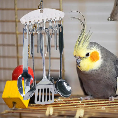 Parrot Stainless Steel spoon Toy
