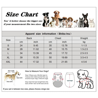 Winter Pet Dog Clothes