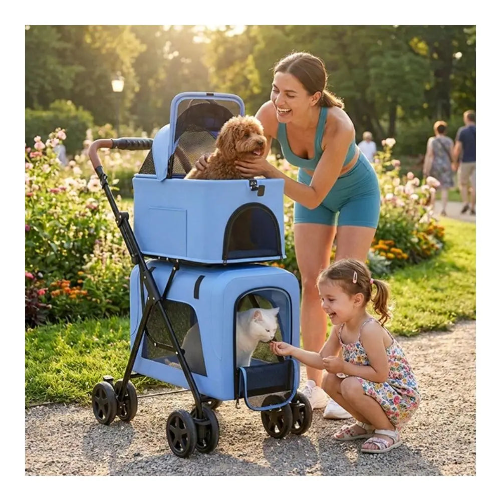 Foldable Double Pet Stroller