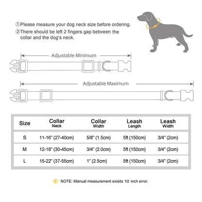 Nylon Custom  Collar Leash Set