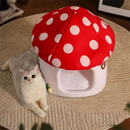 Mushroom-Shaped Cat Cave Bed