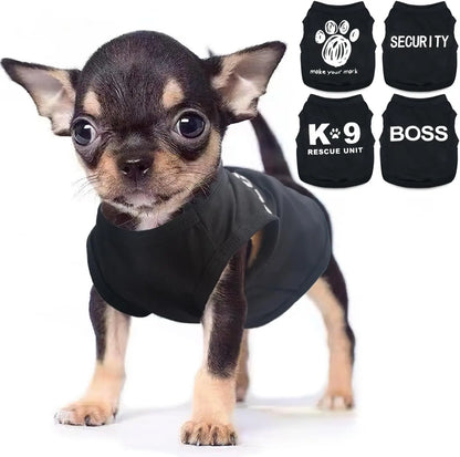 4-Piece Small Dog Clothes Set for Summer and Spring, Soft Pet Shirts in XXS Black