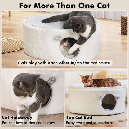 Fluffy Large Enclosed Cat House Cave