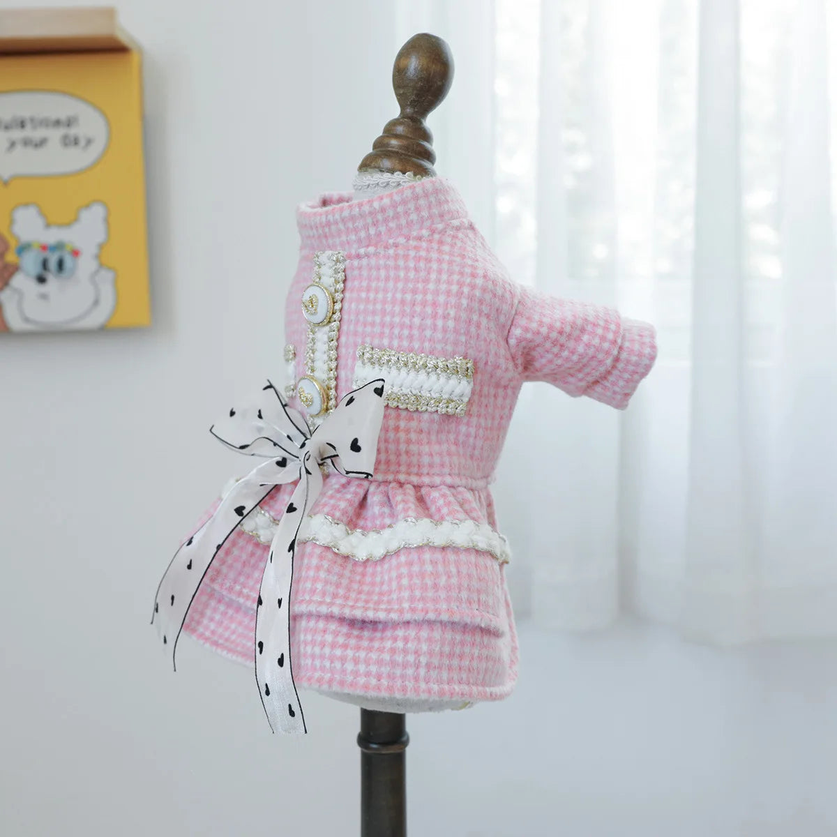 Wool Bowknot Dog Cat Dress