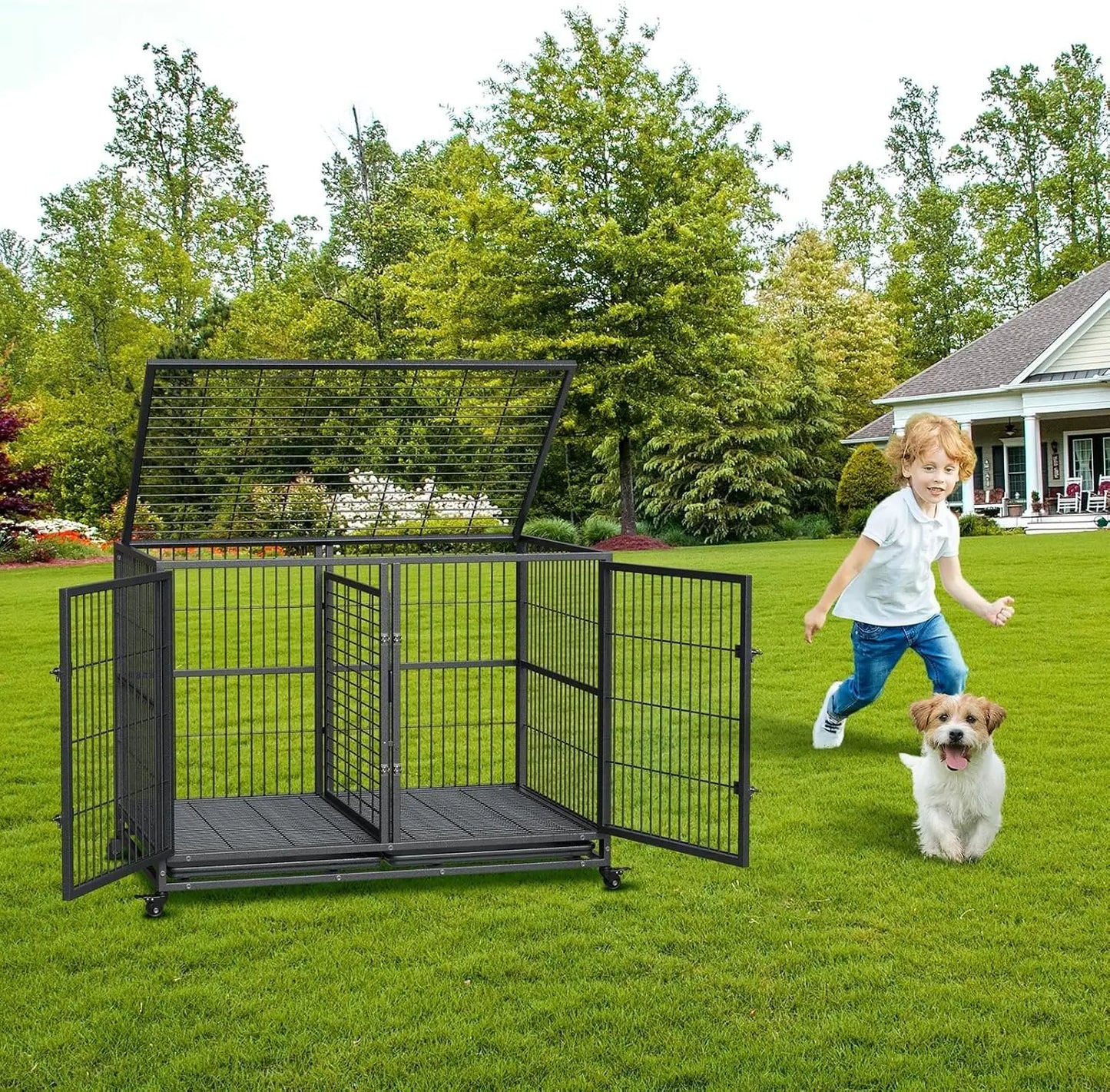 Heavy Duty Dog Crate for Large, Medium & Small Dogs